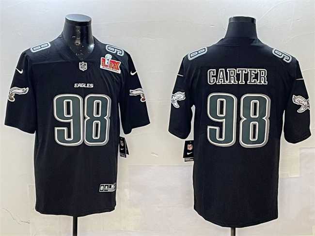 Men's Philadelphia Eagles #98 Jalen Carter Black 2025 Super Bowl LIX Patch Fashion New Vapor Untouchable Limited Stitched Jersey Dzhi,We sell and wholesale Men's Philadelphia Eagles #98 Jalen Carter Black 2025 Super Bowl LIX Patch Fashion New Vapor Untouchable Limited Stitched Jersey Dzhi on line form chian!